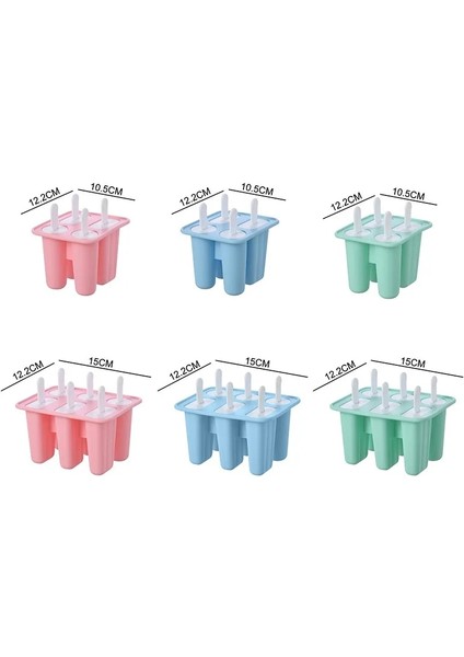 O 41.8X12.9X2.1CM Stili 6 Hücre Silikon Dondurma Kalıbı Popsicle Kalıpları Dıy Ev Yapımı Tatlı Dondurucu Meyve Suyu Yaratıcı Ice Pop Maker Kalıp Sopa ile (Yurt Dışından) fırsatları