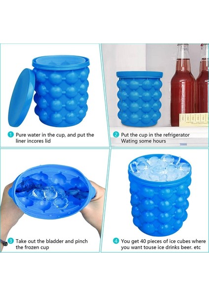 Mavi Stil Silikon Buz Küpü Yapıcı Taşınabilir Kova Şarap Buz Soğutucu Bira Dolabı Yerden Tasarruflu Mutfak Gereçleri Içme Viski Hızlı Dondurma (Yurt Dışından) fiyatları