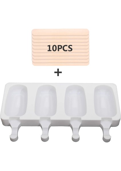 Mini 4 Tarzı Hücre Silikon Dondurma Kalıbı Büyük Boy Popsicle Kalıpları Buz Küpü Tepsi Maker Tatlı Pasta Dondurucu Dıy Krem Kalıpları Sopa ile (Yurt Dışından)