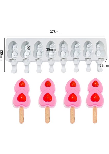 8-Boşluk Stili 4-Cavity Pişirme Mini Silikon Dondurma Kalıpları Popsicle Kalıpları Kek Çikolatalı Cakesicle Kalıp Dıy Ice Pops Oval Için (Yurt Dışından)