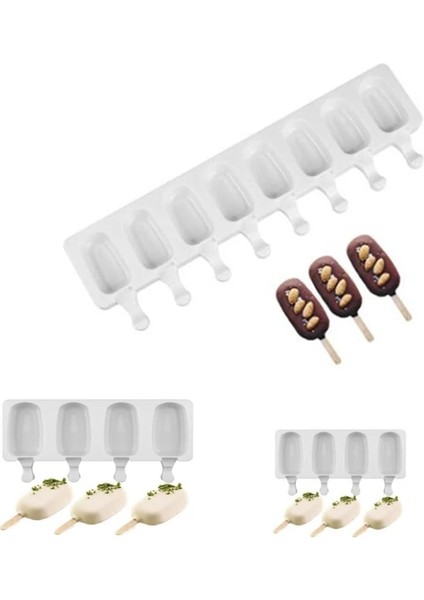 4 Delik L Tarzı Hücre Silikon Dondurma Kalıbı Büyük Boy Popsicle Kalıpları Buz Küpü Tepsi Maker Tatlı Pasta Dondurucu 50STICK ile Dıy Krem Kalıpları (Yurt Dışından) indirimleri