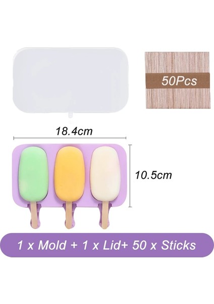 Kapaklı Dondurma Stili Silikon Dondurma Kalıbı Kapaklı Dondurma Kalıpları Dıy Ev Yapımı Buz Lolly Kalıp Dondurma Popsicle Ice Pop Maker Kalıp (Yurt Dışından)