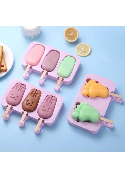 Kapaklı Dondurma Stili Silikon Dondurma Kalıbı Kapaklı Dondurma Kalıpları Dıy Ev Yapımı Buz Lolly Kalıp Dondurma Popsicle Ice Pop Maker Kalıp (Yurt Dışından)
