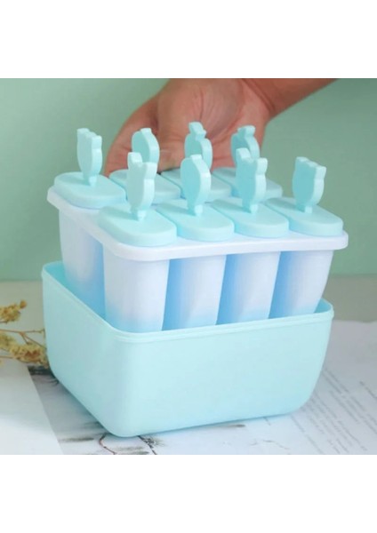 M Tarzı M Beden Yeni 8 Hücre Silikon Kalıpları Dondurma Çikolata Kalıpları Buz Küpü Tepsi Gıda Güvenli Popsicle Maker Dıy Ev Yapımı Dondurucu Buz Lolly Kalıp (Yurt Dışından) modelleri