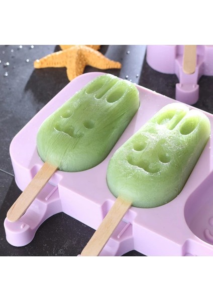Sarı Stil Silikon Dondurma Kalıbı Dıy Ev Yapımı Buz Lolly Popsicle Pop Kalıpları Yeniden Kullanılabilir Yaratıcı Cakesicle Kalıp (Yurt Dışından)