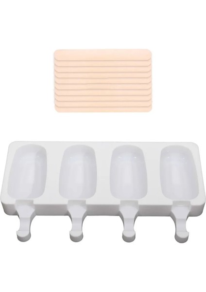 No.4 Tarzı 4 Hücre Silikon Dondurma Kalıbı Diy Kalıp Buz Küpü Tepsi Varil Sıcak Satış Tatlı Dondurma Kalıbı ile Popsicle Sopa Çanta (Yurt Dışından)