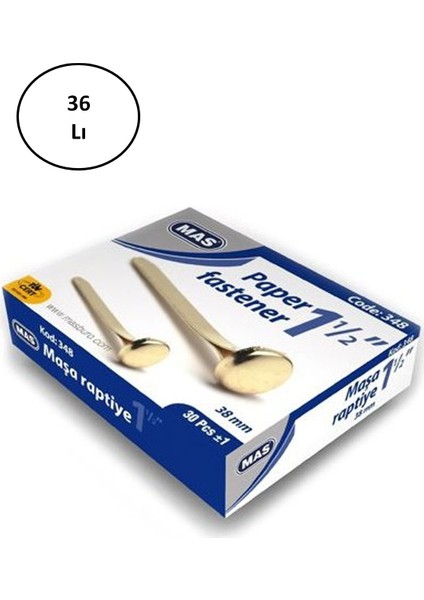 Mas Maşa Raptiye 38 mm No:9 36 Lı
