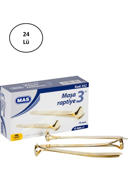 Mas Maşa Raptiye 75 mm No:15 24 Lü