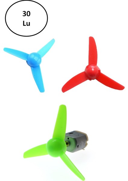 Misyon Pervane Plastik 3 Renk 30 Lu