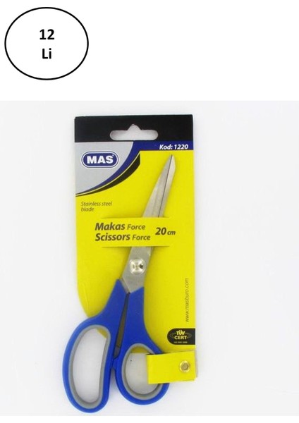 Mas 1220 Force Paslanmaz Çelik Makas 200 mm 12 Li