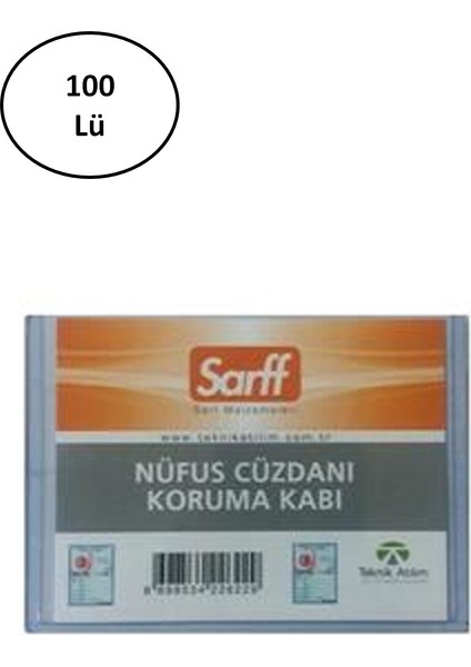 Sarff Nüfus Cüzdanı Kabı Pvc Lüx A-032H 100 Lü