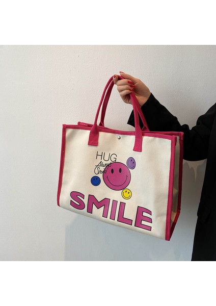 Yeni Çanta Gülen Yüz Karikatür Baskı Messenger Öğrenci Kanvas Çanta (Yurt Dışından) indirimleri