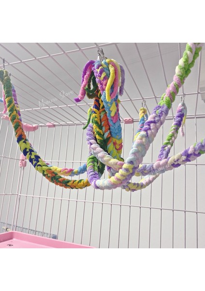 Kiraz Çiçekleri Tarzı 60CM Küçük Pet Emekleme Oyuncak Hamster Halat Kobay Oyuncaklar Salıncak Papağan Renk Tırmanma Halatı Şeker Kayma Hamak Aksesuarları (Yurt Dışından)
