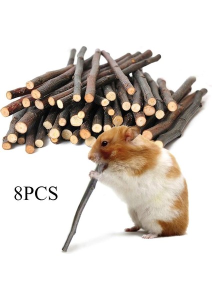 8 Adet Tarzı 8pcsbag Pet Küçük Evcil Hayvanlar Oynarken Tavşan Hamster Kobay Papağan Oyuncaklar Hamster Çiğneme Oyuncak Ahşap Çubuk Dallar Temizleme Dişleri (Yurt Dışından)