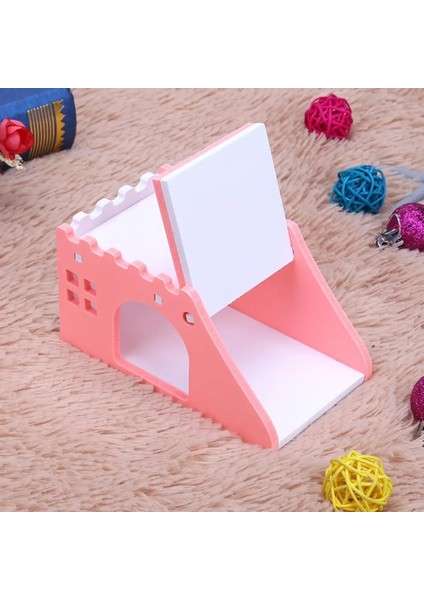 D 14X8X9CM Stili Sevimli Mini Ahşap Hamster Evi Merdiven Llas Küçük Evcil Hayvanlar Için Kobay Yuva Yatağı Küçük Evcil Hayvanlar Kafes Oyuncaklar Hamster Aksesuarları (Yurt Dışından)
