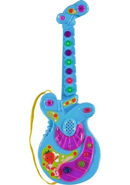 Oyuncak Gitar- Müzikli Gitar - Eğitici Oyuncak - Sesli Işıklı Gitar - Müzik Aleti - 35 cm