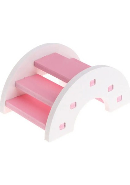 Pembe Tarzı Ahşap Hamster Kirpi Gökkuşağı Kemeri Köprü Küçük Hayvan Oyun Merdiveni Tırmanma Kiti Oyuncak Çok Adımlı Egzersiz Fitness Çerçeve Aksesuarları (Yurt Dışından)