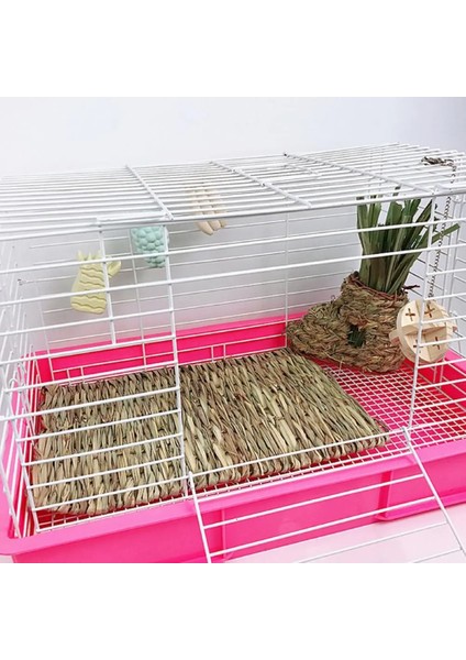 Ahşap Renk1 Stili Moda Sevimli Çim Dokuma Gine Domuzu Tavşan Hamster Yatak Mat Saman Yuva Kafesi Pet Chew Oyuncak Pad Pet Kafesleri Ürünleri Aksesuarları (Yurt Dışından) modelleri