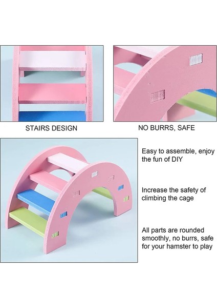 3 Adet Pembe Stil Hamster Oyuncaklar Ahşap Gökkuşağı Köprüsü Tahterevalli Salıncak Oyuncaklar Küçük Hayvan Aktivite Tırmanma Oyuncak Dıy Hamster Kafesi Aksesuarları (Yurt Dışından) modelleri