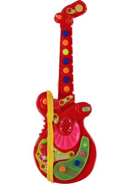 Oyuncak Gitar- Müzikli Gitar - Eğitici Oyuncak - Sesli Işıklı Gitar - Müzik Aleti - 35 cm