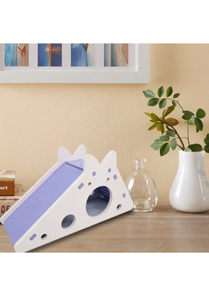 Mor Tarzı Ahşap Hamster Evi Hamster Slayt Montajlı Oyun Oyuncak Evcil Hayvanlar Sıçan Lla Ev Merdiveni + Slayt Küçük Hayvanlar Dıy Kafes Aksesuarları (Yurt Dışından)