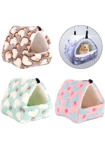 Yeşil Stil 14X12CM Kış Sıcak Hamster Yuva Kobay Evcil Hayvan Evi Küçük Hayvan Yuva Sıçan Uyku Çantası Sevimli Pet Yatak Yastık Tavşan Aksesuarları (Yurt Dışından)