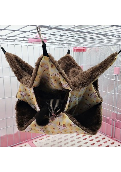 Yeşil Stil Asma Uyku Sıcak Peluş Kuş Hamster Tavşan Evi Oyuncak Gelincik Yuva Yatak Küçük Pet Hamak Asılı Kafes Kedi Sincap Baskı Sevimli (Yurt Dışından) fırsatları