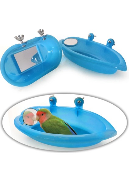 B Tarzı Plastik Kuş Su Banyosu Kutusu Küvet Papağan Parakeet Lovebird Kuş Pet Kafes Asılı Kase Parakeet Birdbath Papağan Banyosu Duş (Yurt Dışından) fiyatları
