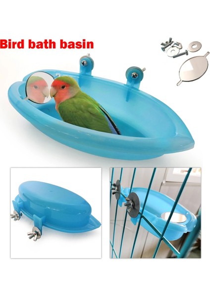 B Tarzı Plastik Kuş Su Banyosu Kutusu Küvet Papağan Parakeet Lovebird Kuş Pet Kafes Asılı Kase Parakeet Birdbath Papağan Banyosu Duş (Yurt Dışından) modelleri