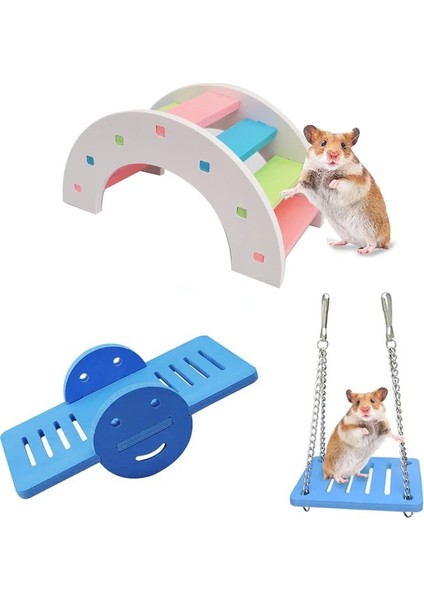 C2 Stili 1 Adet Hamster Oyuncaklar Ahşap Gökkuşağı Köprüsü Tahterevalli Salıncak Oyuncaklar Küçük Hayvan Aktivite Tırmanma Oyuncak Dıy Hamster Kafesi Aksesuarları (Yurt Dışından) modelleri
