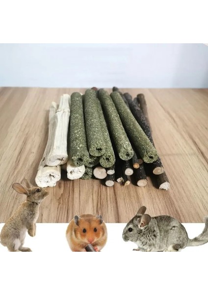 1 Paket Hamster Tavşan Diş Taşlama Doğal Ahşap Ağaç Sopa Mineraller Molar Chew Oyuncaklar Pet Malzemeleri (Yurt Dışından)