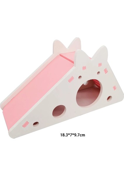 Pembe Tarzı Ahşap Hamster Evi Hamster Slayt Montajlı Oyun Oyuncak Evcil Hayvanlar Sıçan Lla Ev Merdiveni + Slayt Küçük Hayvanlar Dıy Kafes Aksesuarları (Yurt Dışından)