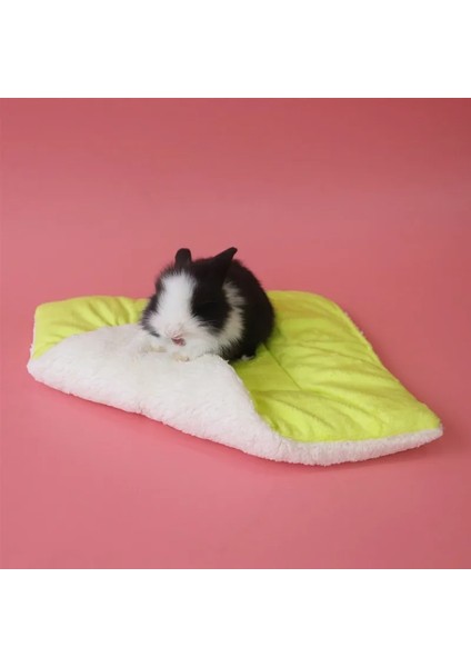 Sarı Beyaz Stil M Beden Küçük Hayvan Kobay Hamster Yatak Ev Kış Sıcak Sincap Kirpi Tavşan Lla Yatak Mat Evi Yuva Hamster Aksesuarları (Yurt Dışından)