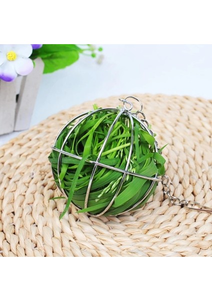 Paslanmaz Çelik Tavşan Besleyici Topu Bunny Saman Çim Rafı Oyuncak Yuvarlak Yem Dağıtıcı Egzersiz Asılı Saman Tutucu (Yurt Dışından) fırsatları