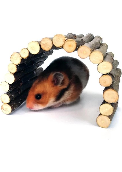 ZXLHG503-L Stili Ahşap Köprü Asılı Oyuncaklar Hamster Tünel Rampası Hamster Fareler Kemirgenler Tırmanma Oyuncak Için Esnek Küçük Hayvan Evi Aksesuarları (Yurt Dışından) modelleri