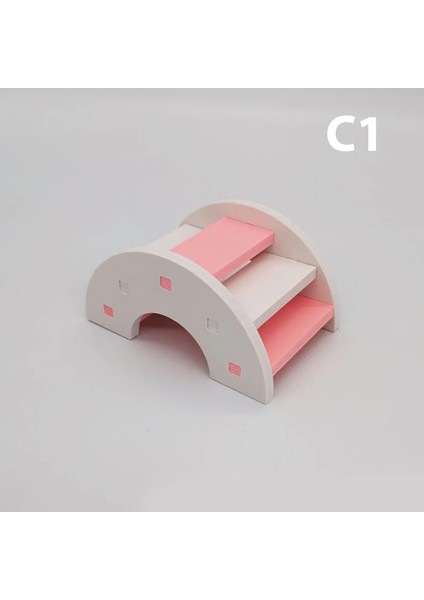 C1 Stili 1 Adet Hamster Oyuncaklar Ahşap Gökkuşağı Köprüsü Tahterevalli Salıncak Oyuncaklar Küçük Hayvan Aktivite Tırmanma Oyuncak Dıy Hamster Kafesi Aksesuarları (Yurt Dışından)