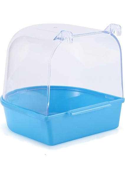 Mavi Stil Papağanlar Için Pet Kuş Banyo Kutusu Duş Kafesi Aksesuarları Şeffaf Plastik Küvet Kuş Kafesi Papağan Kuş Mama Kasesi (Yurt Dışından)