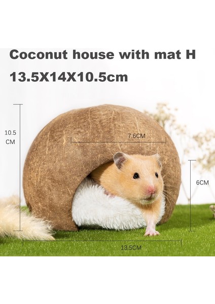 Hindistan Cevizi Evi H Stili Hamster Doğal Hindistan Cevizi Evi Küçük Pet Döken Ev Yatakları Guniea Domuz Çiğneme Oyuncak Hamster Aksesuarları Kuş Kafesleri (Yurt Dışından)