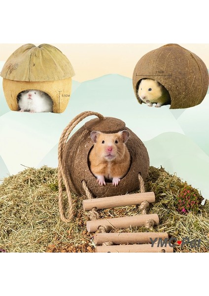 Hindistan Cevizi Evi H Stili Hamster Doğal Hindistan Cevizi Evi Küçük Pet Döken Ev Yatakları Guniea Domuz Çiğneme Oyuncak Hamster Aksesuarları Kuş Kafesleri (Yurt Dışından) modelleri