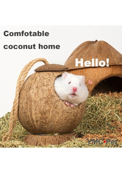 Hindistan Cevizi Evi H Stili Hamster Doğal Hindistan Cevizi Evi Küçük Pet Döken Ev Yatakları Guniea Domuz Çiğneme Oyuncak Hamster Aksesuarları Kuş Kafesleri (Yurt Dışından) fırsatları