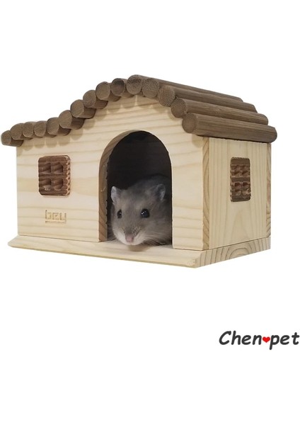 16X8.5X9CM Tarzı Bir Ev Yüksek Li Doğal Hamster Ahşap Döken Ev Küçük Hayvan Kafesi Accessoriellas Oyuncaklar (Yurt Dışından) fırsatları