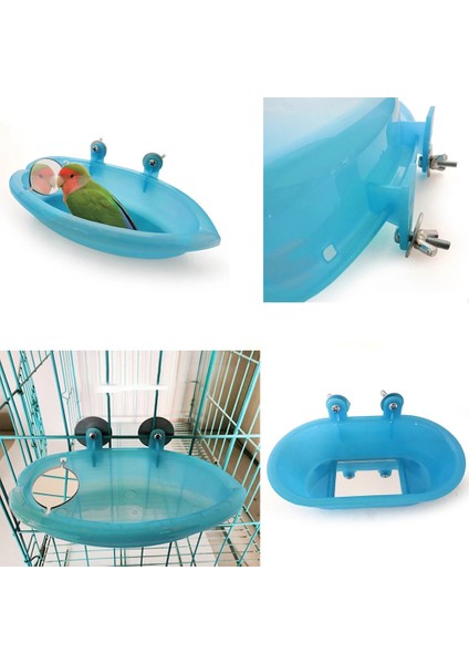 B Tarzı Plastik Kuş Su Banyosu Kutusu Küvet Papağan Parakeet Lovebird Kuş Pet Kafes Asılı Kase Parakeet Birdbath Papağan Banyosu Duş (Yurt Dışından) fırsatları