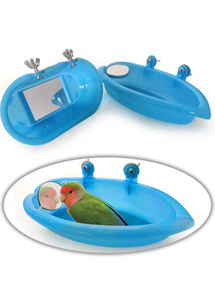 B Tarzı Plastik Kuş Su Banyosu Kutusu Küvet Papağan Parakeet Lovebird Kuş Pet Kafes Asılı Kase Parakeet Birdbath Papağan Banyosu Duş (Yurt Dışından) indirimleri