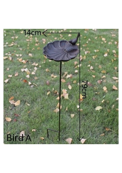 Kuş A Stili Avrupa Vintage Ev Bahçe Dekor Dökme Demir Kuş Deniz Kabuğu Şekilli Kuş Besleyici Uzun Fiş ile Ağır Sağlam Metal Birdbath (Yurt Dışından)