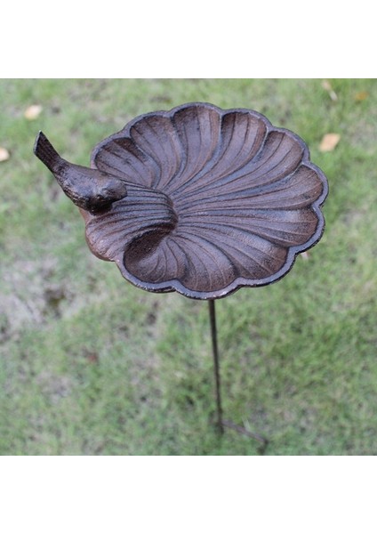 Kuş A Stili Avrupa Vintage Ev Bahçe Dekor Dökme Demir Kuş Deniz Kabuğu Şekilli Kuş Besleyici Uzun Fiş ile Ağır Sağlam Metal Birdbath (Yurt Dışından) modelleri
