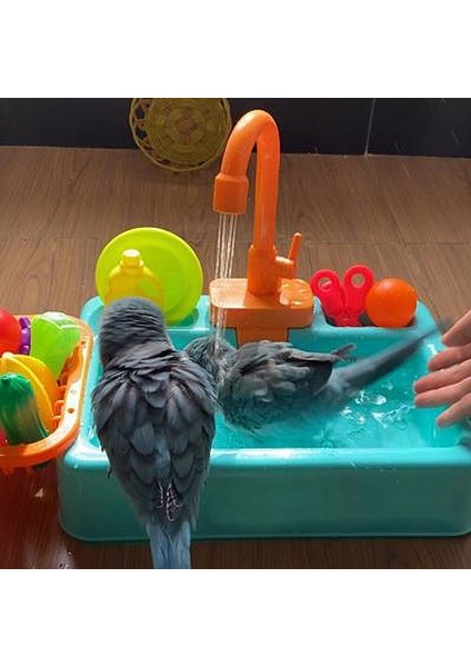 Sarı Stil Otomatik Küvet Papağan Kuş Besleyici Kafes Papağan Banyo Duş Yüzme Havuzu Musluk Parakeet Oyuncaklar Calopsita Corella Banyo Havzası (Yurt Dışından) fiyatları