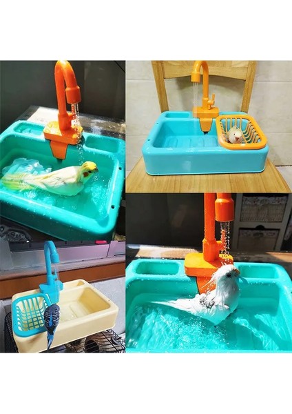 Sarı Stil Otomatik Küvet Papağan Kuş Besleyici Kafes Papağan Banyo Duş Yüzme Havuzu Musluk Parakeet Oyuncaklar Calopsita Corella Banyo Havzası (Yurt Dışından) modelleri