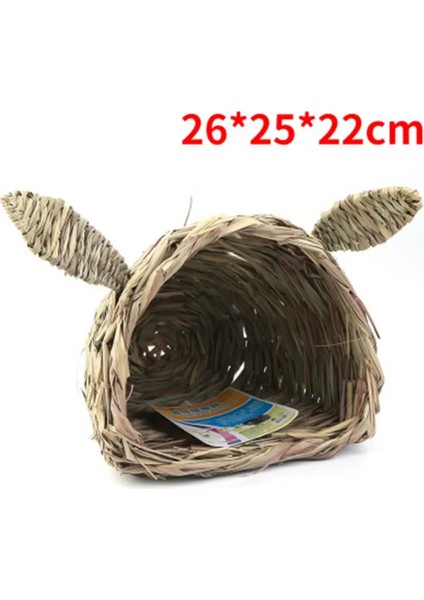 Ahşap Renk Stili Dokuma Hasır Pet Tavşan Hamster Kobay Kafesi Yuvaları Ev Oyuncak Lla Yatak Клетка Для Хомяка (Yurt Dışından) fırsatları