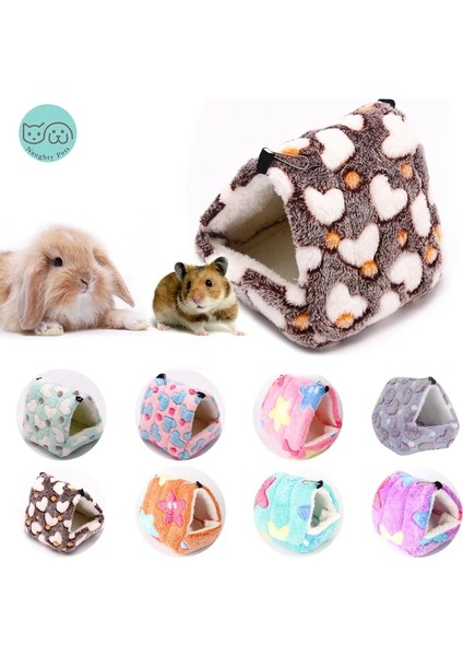 Kalp Mor Stili L 17X15 Küçük Hayvan Yatak Evi Yumuşak Sıcak Gine Domuzu Hamster Kirpi Tavşan Sıçan Mat Evcil Hayvan Yatakları Yuva Evi Mağara Hamster Aksesuarları (Yurt Dışından)