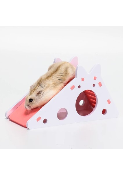 Pembe Tarzı Ağaç Deliği Hamster Hideout Sevimli Hamster Egzersiz Oyuncak Ahşap Hamster Evi Gine Domuzu Hamster Aksesuarları Için Merdiven Slayt ile Hamster Kafesi (Yurt Dışından)